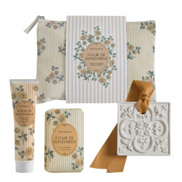 Pochette Beauté baume mains savon et décor parfumé - Fleur de Mandarine