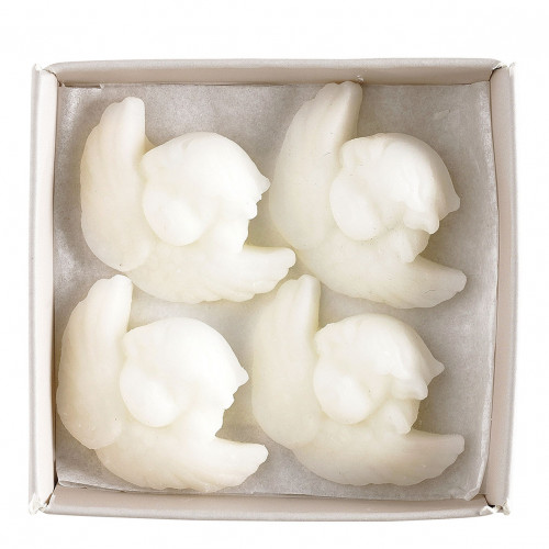 Scatola di 4 decori fondenti in cera profumata Angelo - Poudre de Riz