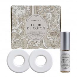 Recharge de parfum pour diffuseur de voiture Escapades parfumées - Fleur de Coton