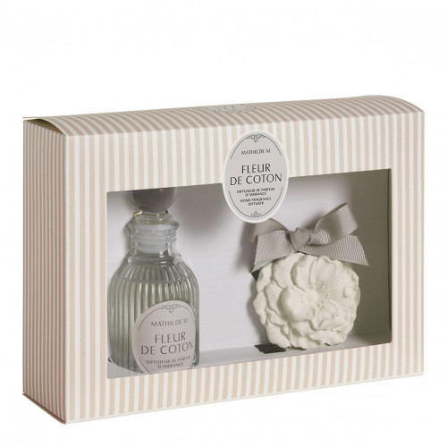 Caja difusor de perfume 90 ml y decoración perfumada Les Intemporelles - Fleur de Coton