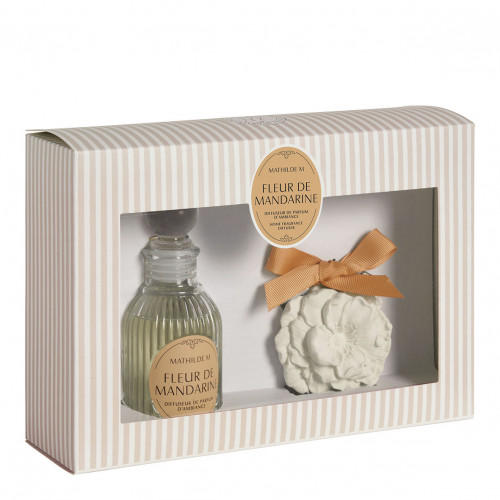 Les Intemporelles 90 ml perfume diffuser set and scented decor - Fleur de Mandarine