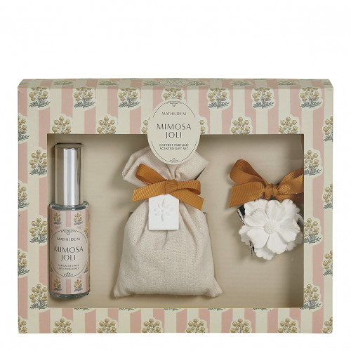Soleil de Provence gift set with 30 ml linen fragrance and scented sachet - Mimosa Joli