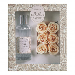 Gift set with 100 ml eau de toilette and scented soap roses - Fleur de Coton