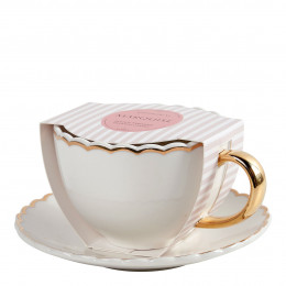 Bougie parfumée tasse à thé Marguerite 160 g en porcelaine blanche - Marquise