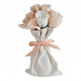 Bouquet de roses de savon parfumé blanches et nude - Parfum Rose