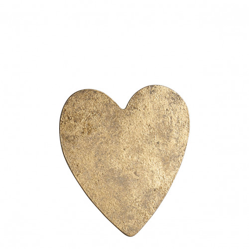 Set of 3 Metal Hearts with Brass Finish