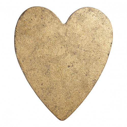 Set of 3 Metal Hearts with Brass Finish
