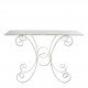 Table de jardin Champêtre rectangulaire en métal blanc - 120 x 40 x 81 cm