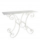 Table de jardin Champêtre rectangulaire en métal blanc - 120 x 40 x 81 cm