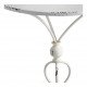 Mesa de jardim Champêtre redonda em metal branco - 60 x 60 x 72 cm