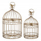 Conjunto de 2 gaiolas em metal dourado