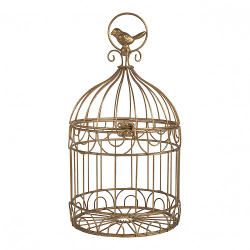 Set of 2 gilded metal bird cages