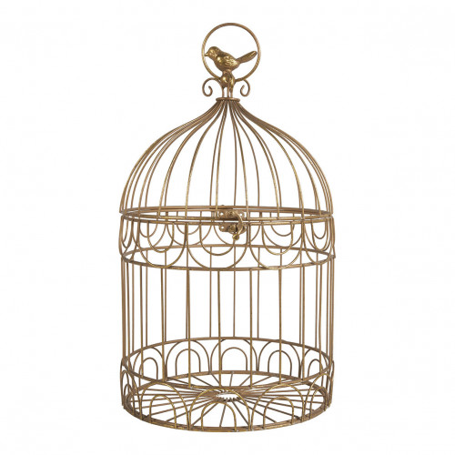 Set of 2 gilded metal bird cages
