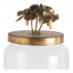 Bombonière Idylle florale em vidro e metal dourado - Modelo grande - ø 9,5 x 18 cm