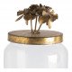 Bombonière Idylle florale em vidro e metal dourado - Modelo grande - ø 9,5 x 18 cm