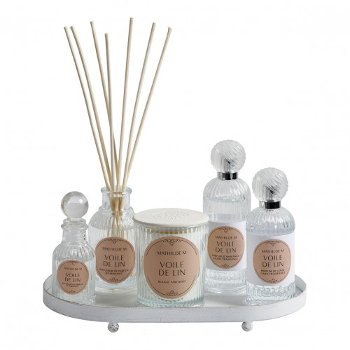 White metal oval tray - 25 x 15 x 2.5 cm