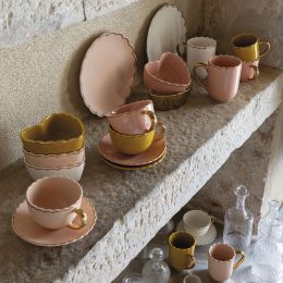 Tasse à thé et sous-tasse Marguerite - Vieux rose