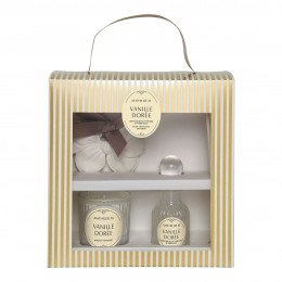Les Intemporelles discovery set with diffuser, candle and fragrance decor - Vanille Dorée