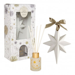 Conjunto difusor de perfume de ambiente e decoração perfumada Festa Celeste - Pinheiro Encantado