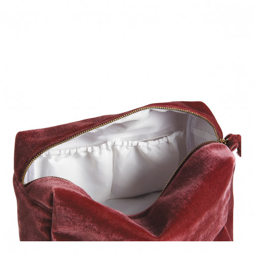 Rectangular Toiletry Bag Pink Velvet - Large Size