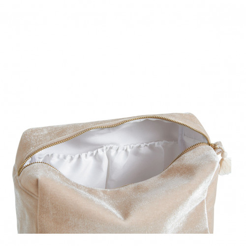 Rectangular Toiletry Bag Ecru Velvet - Large Size Rectangular Toiletry Bag Ecru Velvet - Large Size
