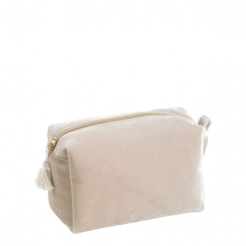 Trousse de toilette rectangulaire Velours écru - Petit modèle Trousse de toilette rectangulaire Velours écru - Petit modèle