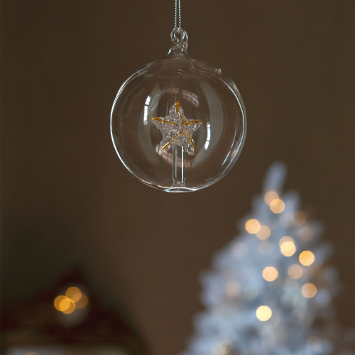 Estuche de 3 bolas decorativas de cristal