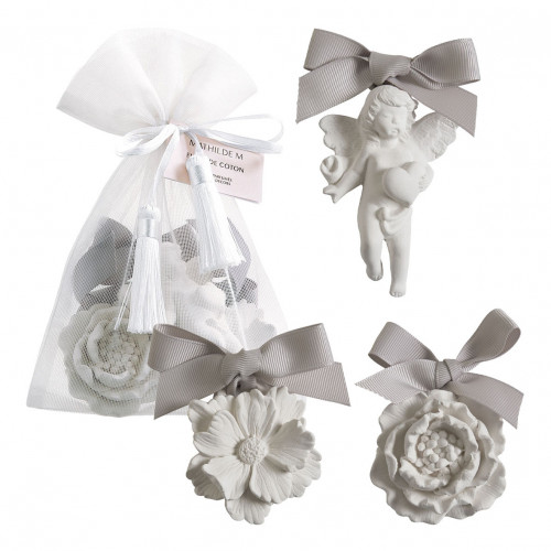 Pouch with 3 scented decorations - Fleur de Coton