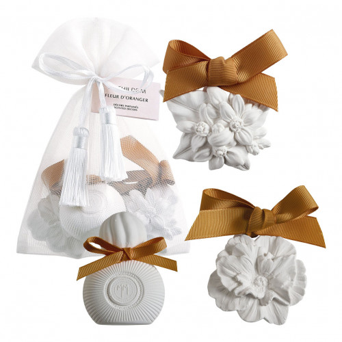 Pouch of 3 scented decorations - Fleur d'Oranger