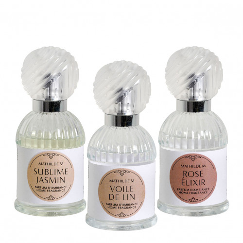 Box of 3 room fragrances 30 ml Les Intemporelles - Sublime Jasmin - Voile de Lin - Rose Élixir