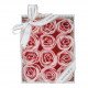 Caixa de 12 rosas em folhas de sabão rosa e brancas - Perfume Rosa