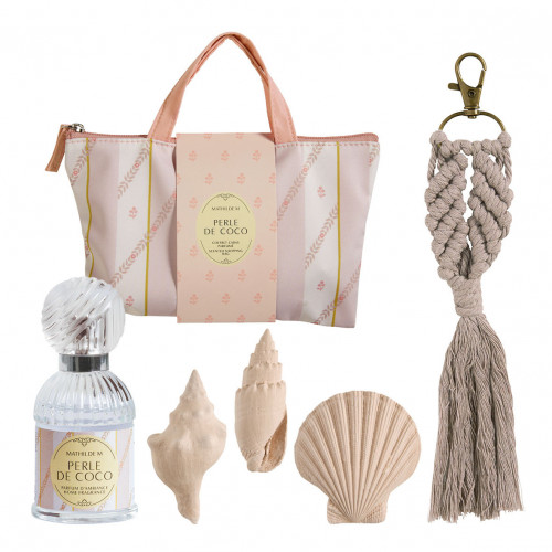Tote bag gift set with 30 ml room fragrance and scented decorations Bain de Soleil - Perle de Coco