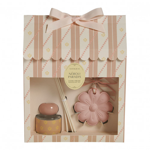 Coffret diffuseur de parfum d'ambiance 40 ml et décor Bain de Soleil - Néroli Paradis
