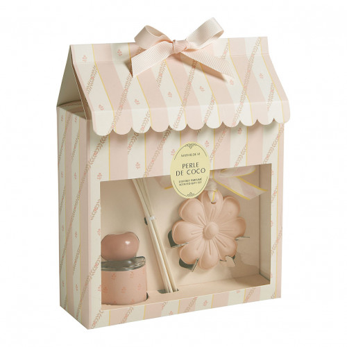 Coffret diffuseur de parfum d'ambiance 40 ml et décor Bain de Soleil - Perle de Coco Coffret diffuseur de parfum d'ambiance 40 ml et décor Bain de Soleil - Perle de Coco