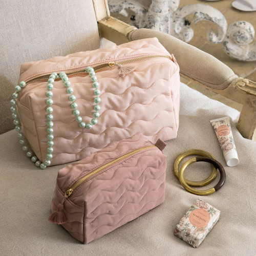 Trousse de toilette rectangulaire Capucine vieux rose - Grand modèle Trousse de toilette rectangulaire Capucine vieux rose - Grand modèle