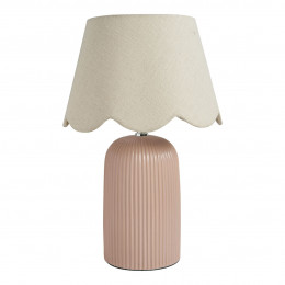 Lampe Sibylle en céramique et abat-jour en lin - Grand modèle - ⌀ 26,5 x 41,5 cm