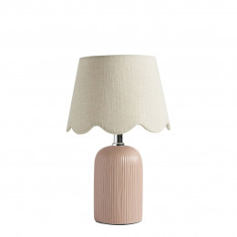 Lampe Sibylle en céramique et abat-jour en lin - Petit modèle - ⌀ 18,5 x 28,5 cm