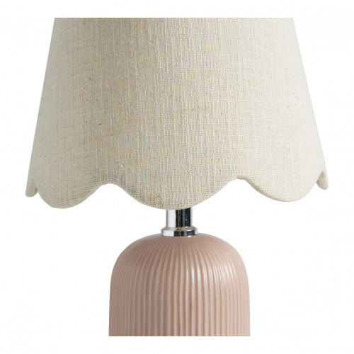 Sibylle ceramic lamp and linen lampshade - Small model - ⌀ 18.5 x 28.5 cm