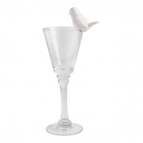 Ceramic Bisque Bird Glass Topper