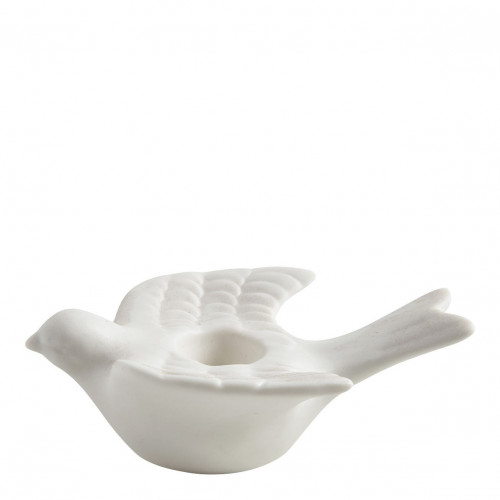 Bougeoir Mésange en biscuit de céramique - Petit modèle