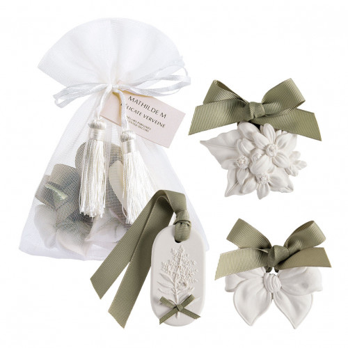 Pouch of 3 scented decorations - Délicate Verveine