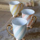 Caneca Madame de Récamier riscas pastel - Azul