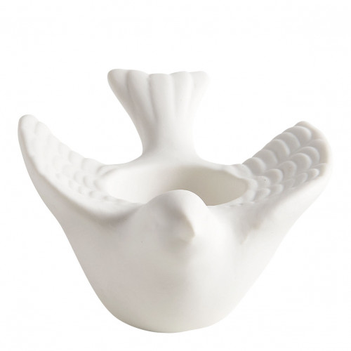 Ceramic Biscuit Chickadee Candle Holder - Large Model Ceramic Biscuit Chickadee Candle Holder - Large Model