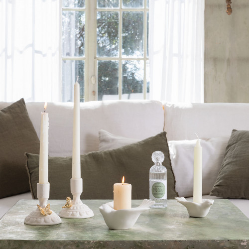 Ceramic Biscuit Chickadee Candle Holder - Large Model Ceramic Biscuit Chickadee Candle Holder - Large Model