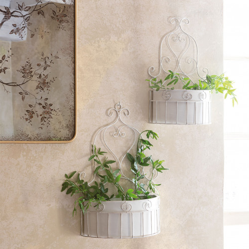 Set de 2 soportes de pared de metal para plantas