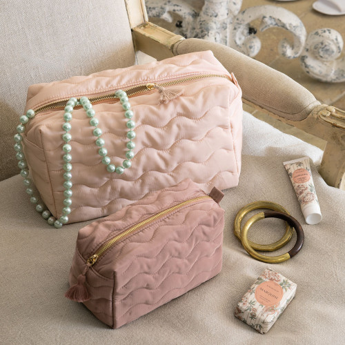Trousse de toilette rectangulaire Capucine rose pâle - Grand modèle Trousse de toilette rectangulaire Capucine rose pâle - Grand modèle