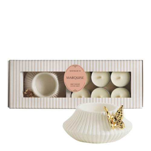 Coffret bougeoir Papillon et 6 bougies parfumées - Marquise