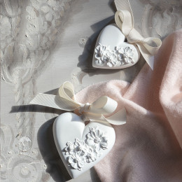 Décor parfumé Cœur Fleuri - Grand modèle - Bois de Cachemire