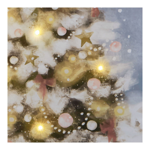 Toile trompe-l'œil Sapin de Noël avec LED intégrées Toile trompe-l'œil Sapin de Noël avec LED intégrées