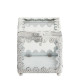 Square Precious jewelry box in whitened metal - Small model